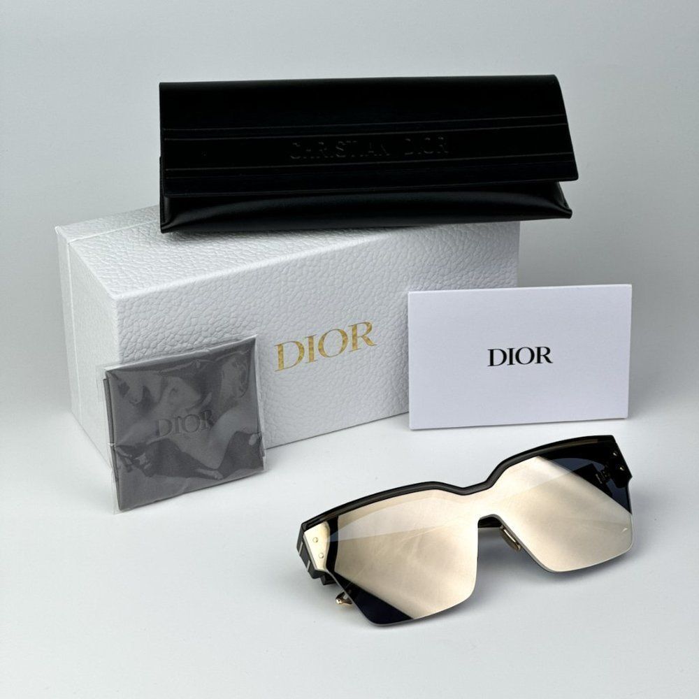 NEW Dior DIORCLUB M4U 55A5 Black Pale Smoke Mirrored Unisex Shield Sunglasses - Picture 9 of 11
